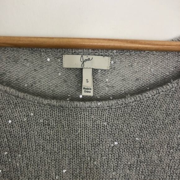 Joie Gray Silver Sequin Pullover Sweater Alpaca wool Blend - Picture 9 of 12